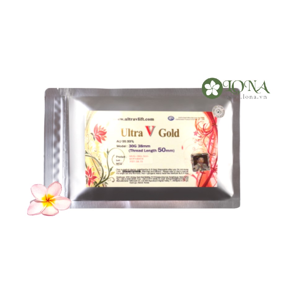 Chỉ Vàng 24k Trị Nám Ultra V Gold được áp dụng trong liệu trình tắm trắng da mặt với vàng 24k tại Cần Thơ để hỗ trợ giảm nám và làm sáng da hiệu quả.
