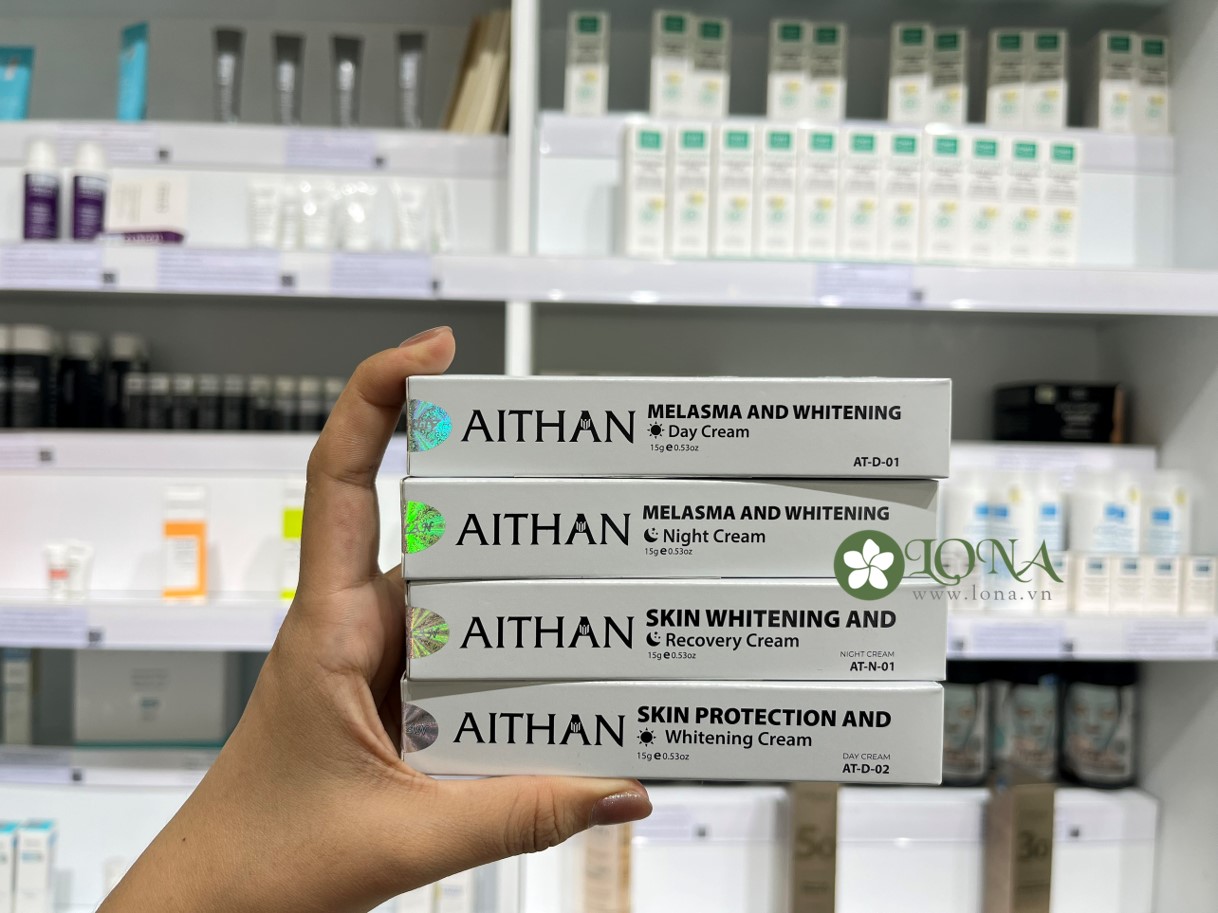 Hình ảnh này cho thấy hiệu quả vượt trội trong trị nám, khi bộ trị nám Aithan được thiết kế đặc biệt nhằm hỗ trợ quá trình trị nám hiệu quả.